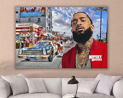 Nipsey Hussle With Cop Car Art Poster
