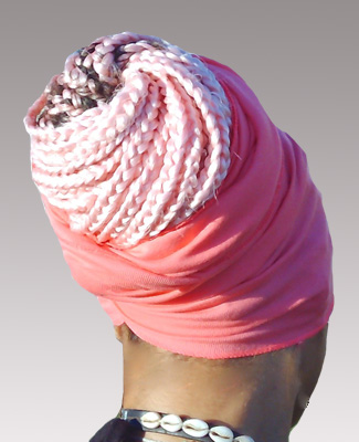 Bubble Gum Pink Head Wrap on 2 Tr