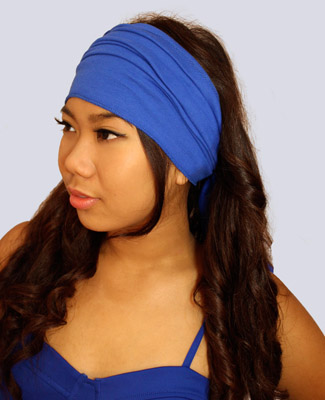 Egyptian Blue Head Wrap on 2 Tr