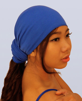 Egyptian Blue Head Wrap on 3 Bl