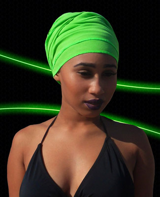 Neon Green Head Wrap on 1 Tl