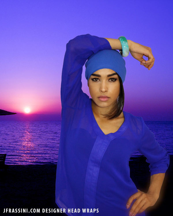 Egyptian blue head wrap